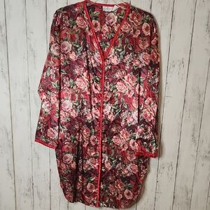 🥳Kathryn Floral Satin Nightgown/Robe Medium